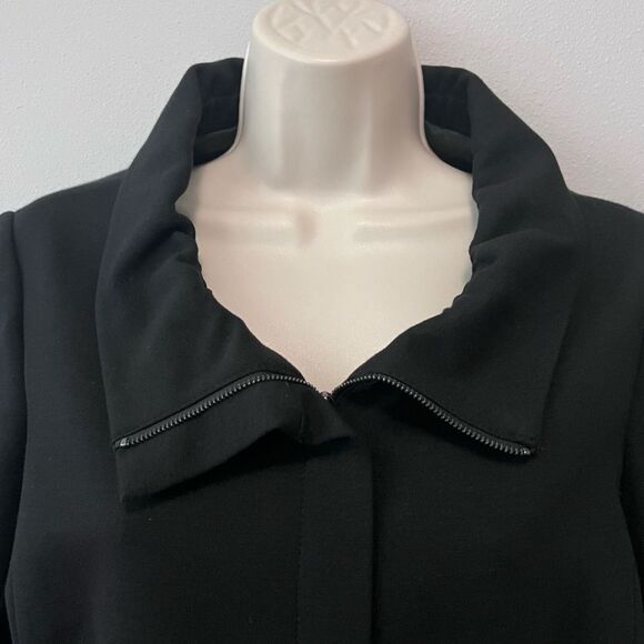 Theory Black Mariony Collar Zip Up Jacket Blazer Size 8 - Picture 3 of 10